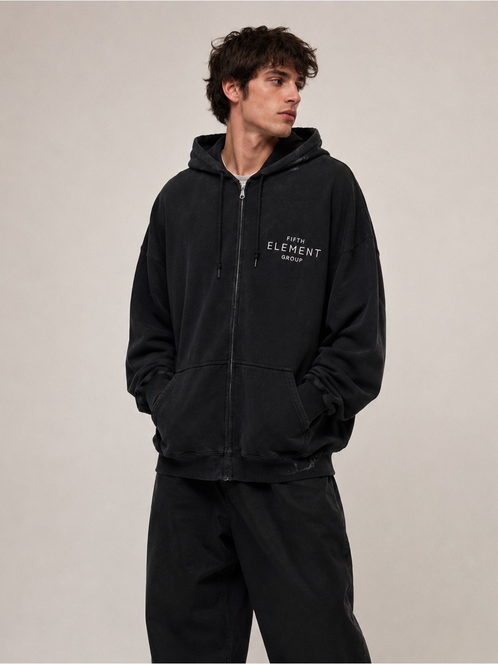Gildan Heavy Blend Black “Fifth Element Group” Zip-Up Hoodie – Size XL